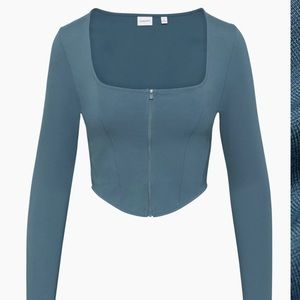 Aritzia long sleeve zip up corset top